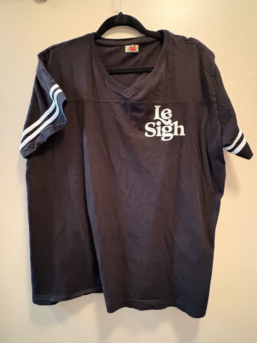Black "Le Sigh" Graphic Tee with White Accents
